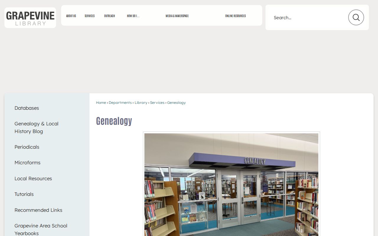 Grapevine directory research at the Genealogy Room