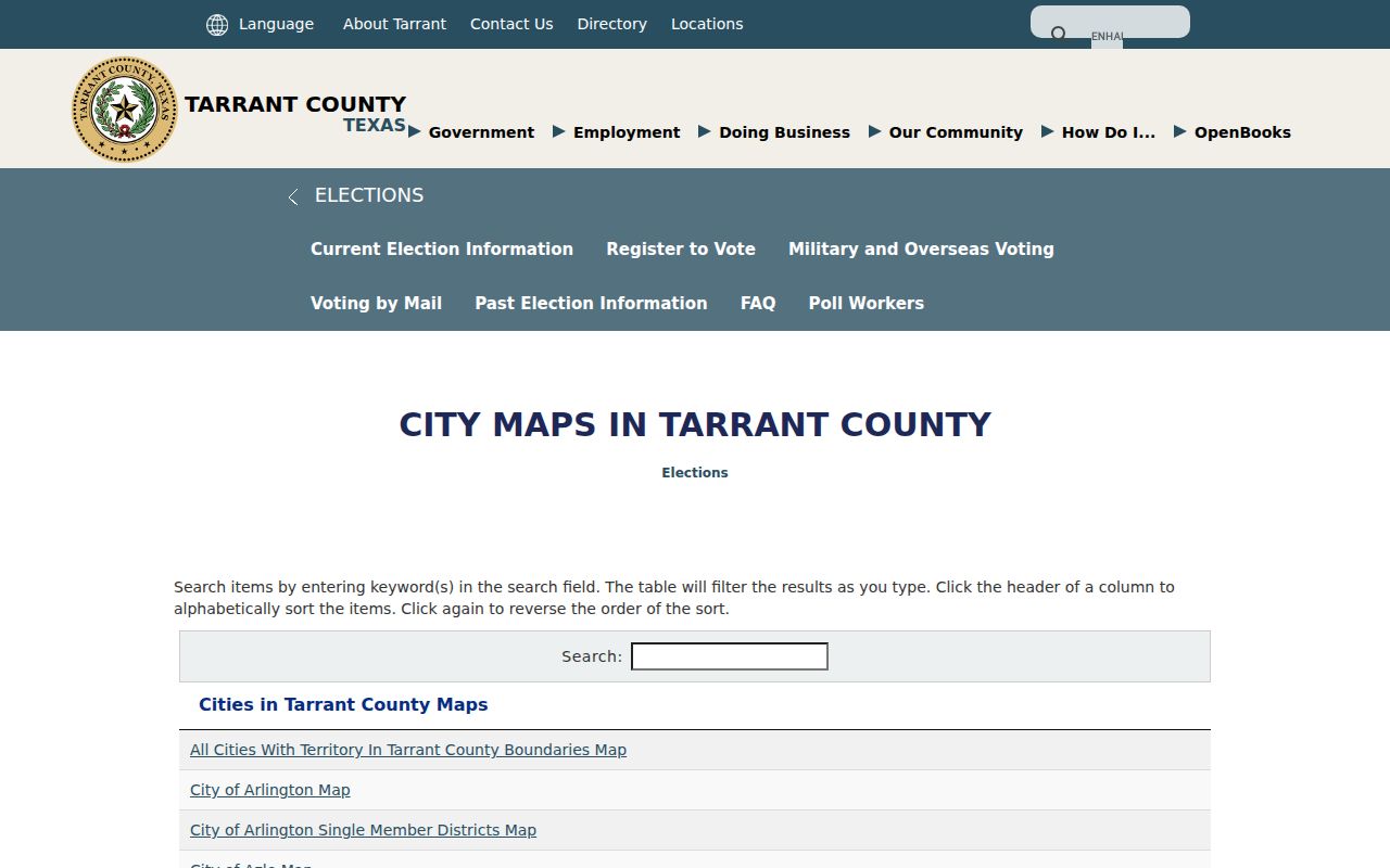 Grapevine ZIP code directory Tarrant County city maps