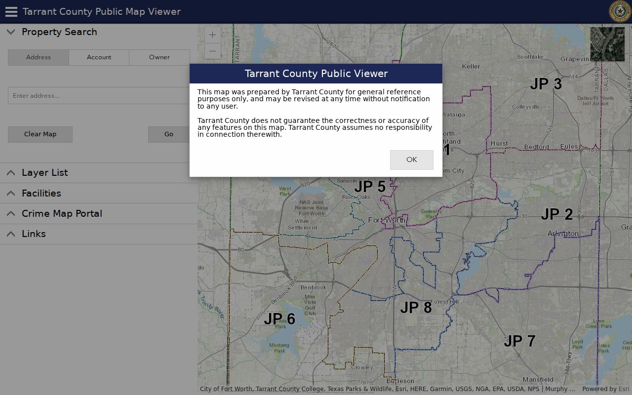 Grapevine neighbors Tarrant County GIS parcel viewer