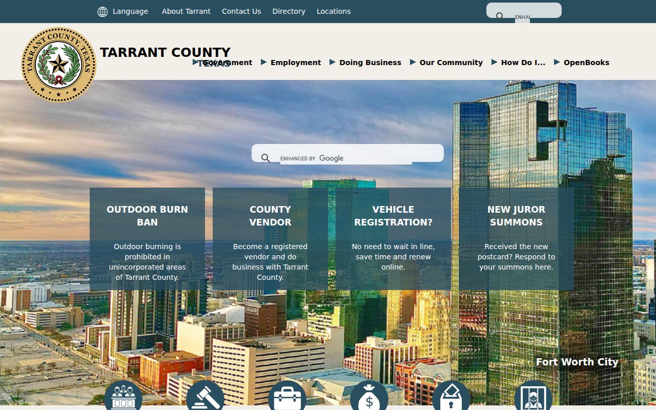 Grapevine resident-record research through Tarrant County Odyssey court records